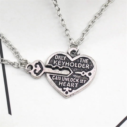 ZRM Fashion Heart Necklace – "ONLY THE KEYHOLDER CAN UNLOCK MY HEART" Pendant