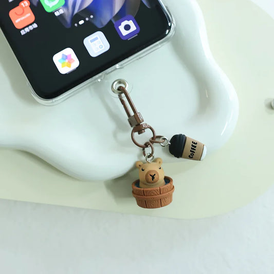 Funny Resin Capybara Keychain – Cute Animal Charm for Bags & Gifts