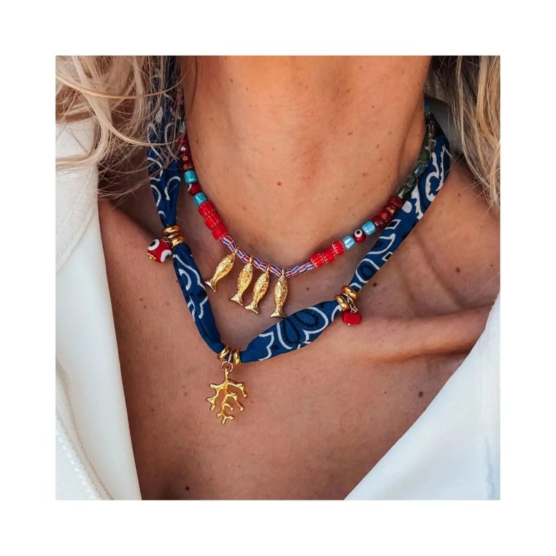 18K Gold Plated Fish Coral Pendant Necklace – Bohemian Summer Beach Jewelry Gift for Her - Image 3