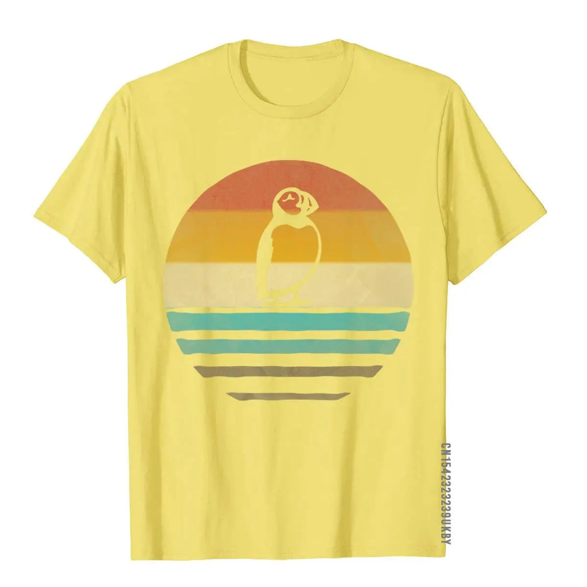 Retro Vintage Sunset Puffin T-Shirt – Cute & Funny Seabird Gift Tee for Men - Image 7