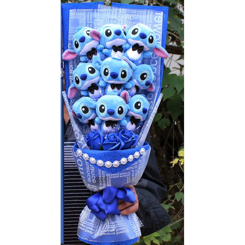 9 Styles Kawaii Stitch Soap Flower Plush Toy – Soft Stuffed Anime Doll - Image 14