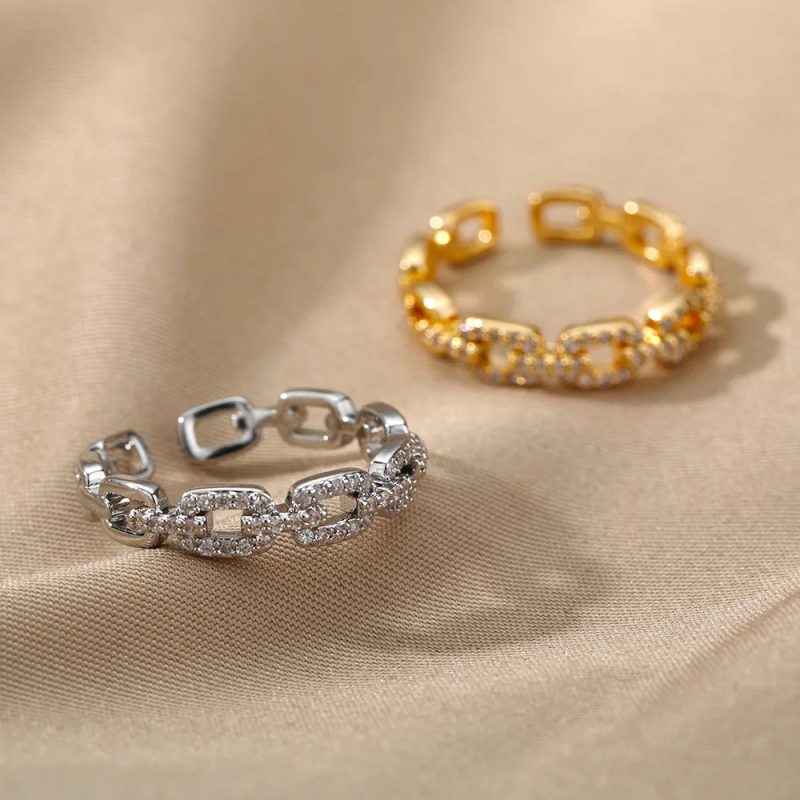 Classic Twist Chain Open Rings for Women - Image 5