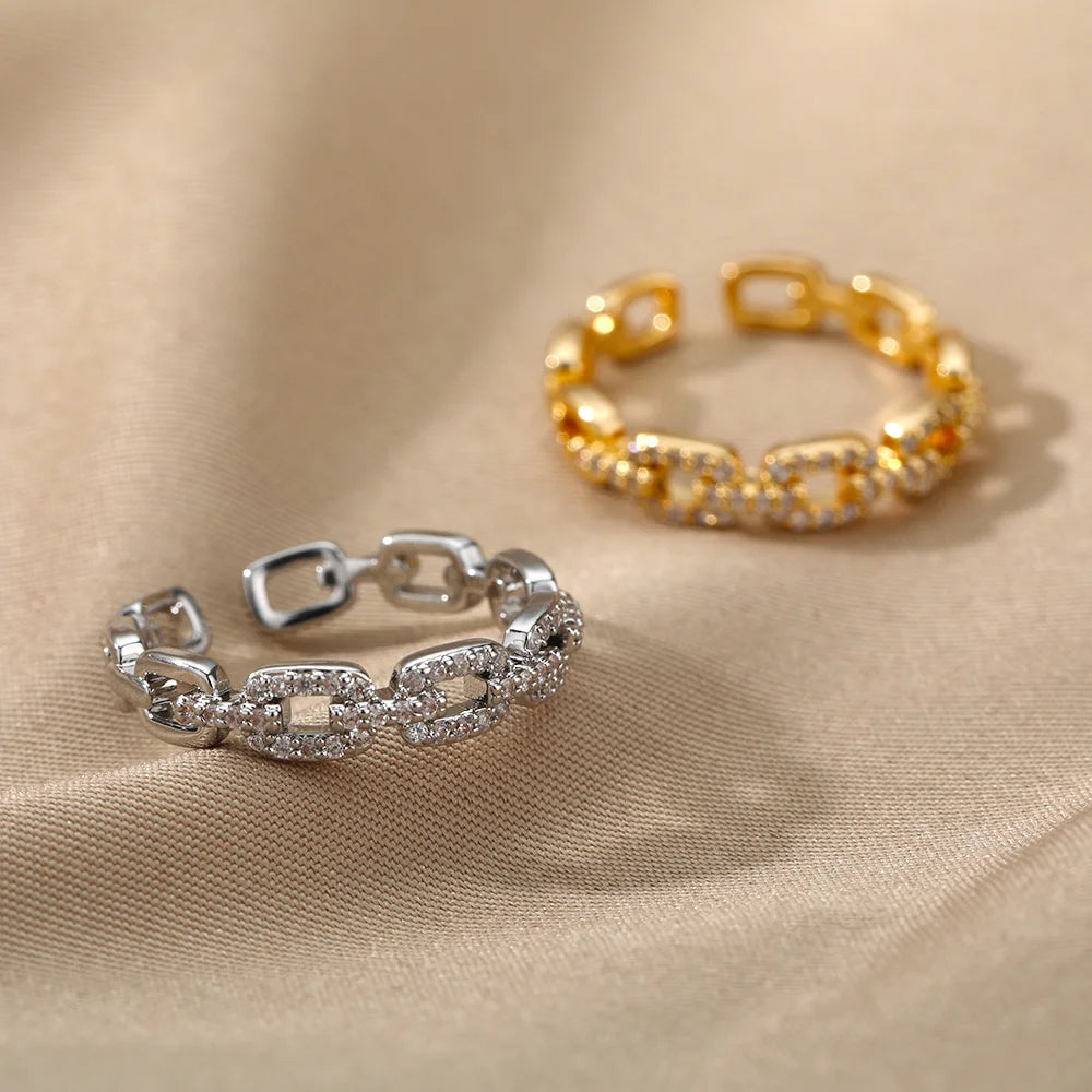 Classic Twist Chain Open Rings for Women - Image 5