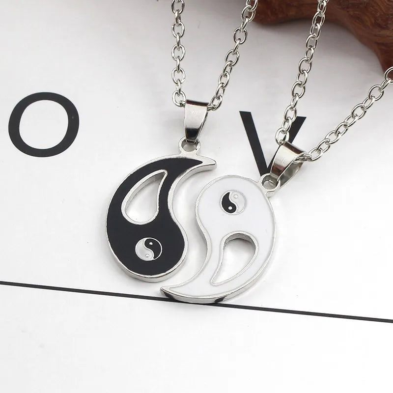 I Love You Best Friends Couple Necklace – Puzzle BFF, Key & Lock, Tai Chi Heart Pendants - Image 4