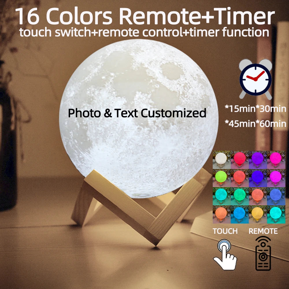 3D Printing Moon Lamp – Personalized Photo & Text Custom Night Light for Birthday, Mother’s Day & Valentine’s Gifts - Image 10