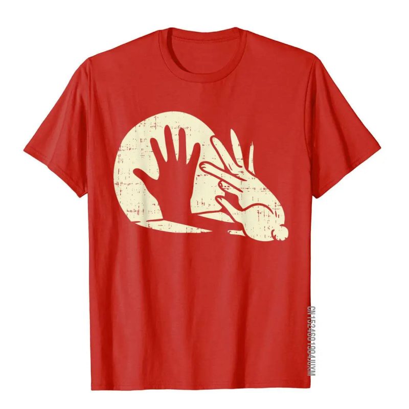 Funny Rabbit Shadow Play T-Shirt – Bunny Lover Pun Tee for Men - Image 3