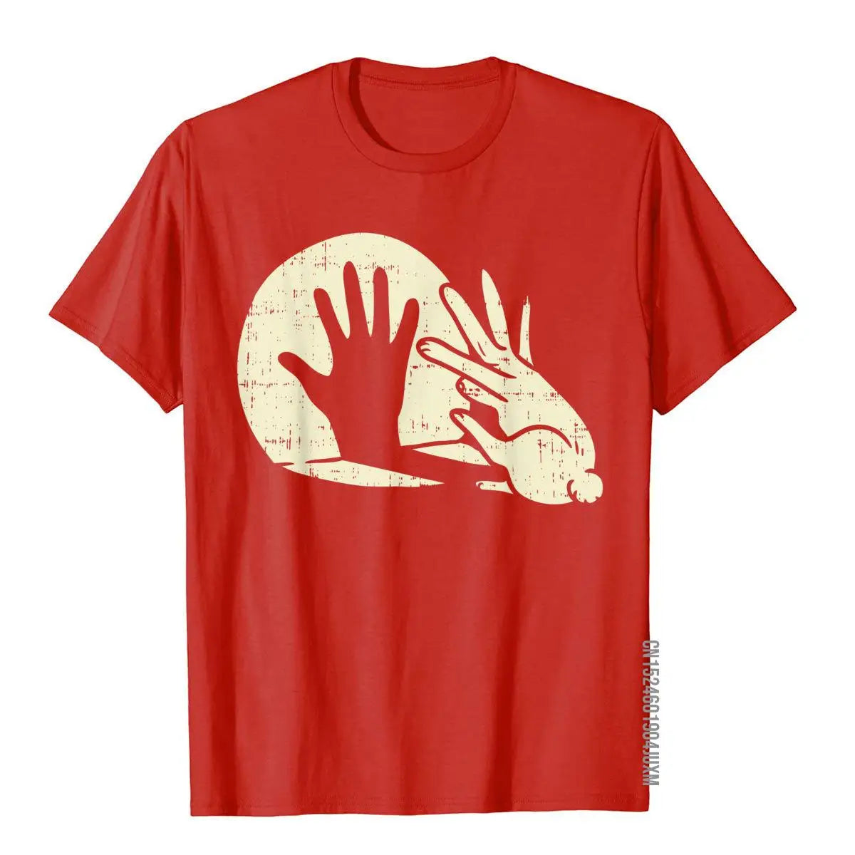 Funny Rabbit Shadow Play T-Shirt – Bunny Lover Pun Tee for Men - Image 3