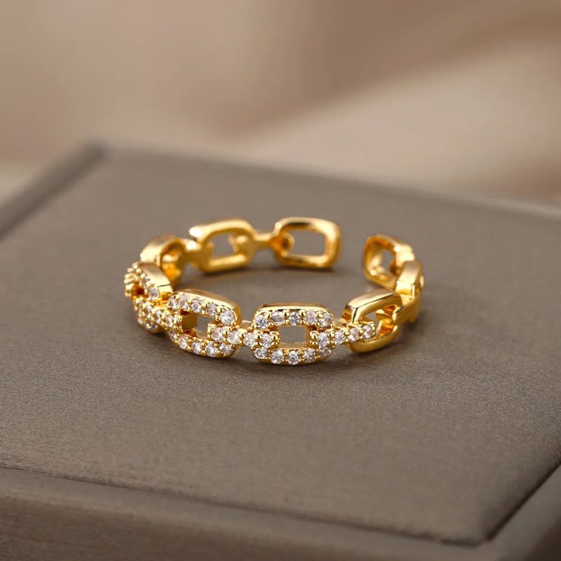 Classic Twist Chain Open Rings for Women - Image 2