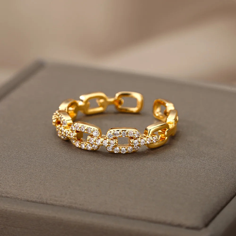 Classic Twist Chain Open Rings for Women - Image 2