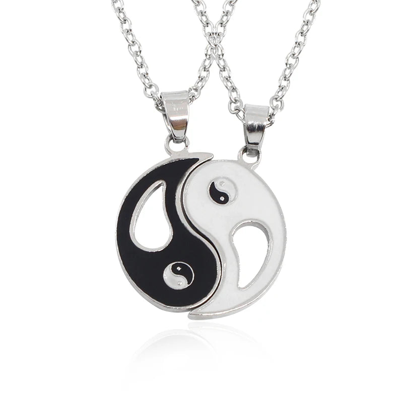 I Love You Best Friends Couple Necklace – Puzzle BFF, Key & Lock, Tai Chi Heart Pendants - Image 9