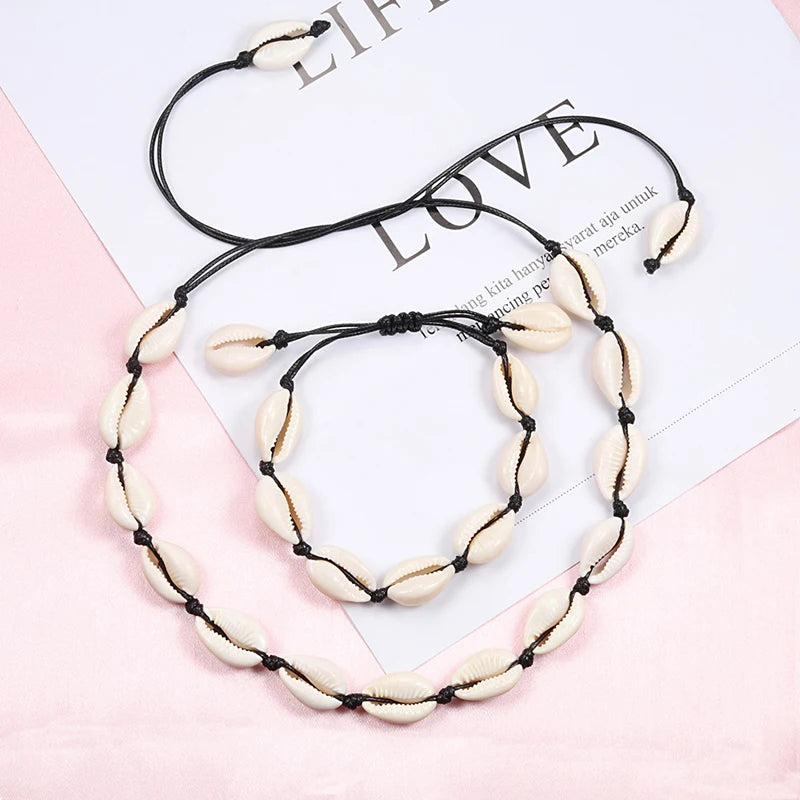 Bohemian Shell Cowrie Choker Necklace – Vintage Summer Beach Jewelry for Women & Girls - Image 2