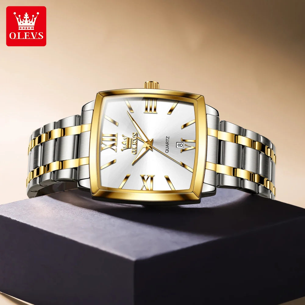 OLEVS 2969 Men’s Square Quartz Watch – Waterproof, Luminous, with Automatic Date Display - Image 3