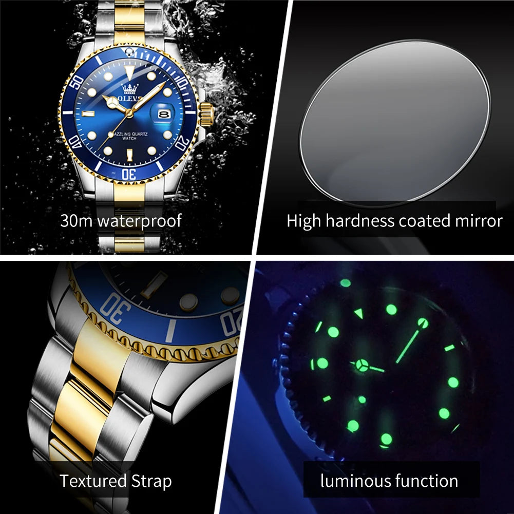 OLEVS 5885 Men's Watch – Original Brand Waterproof Quartz Watch with Stainless Steel Strap & Date Display - Image 5