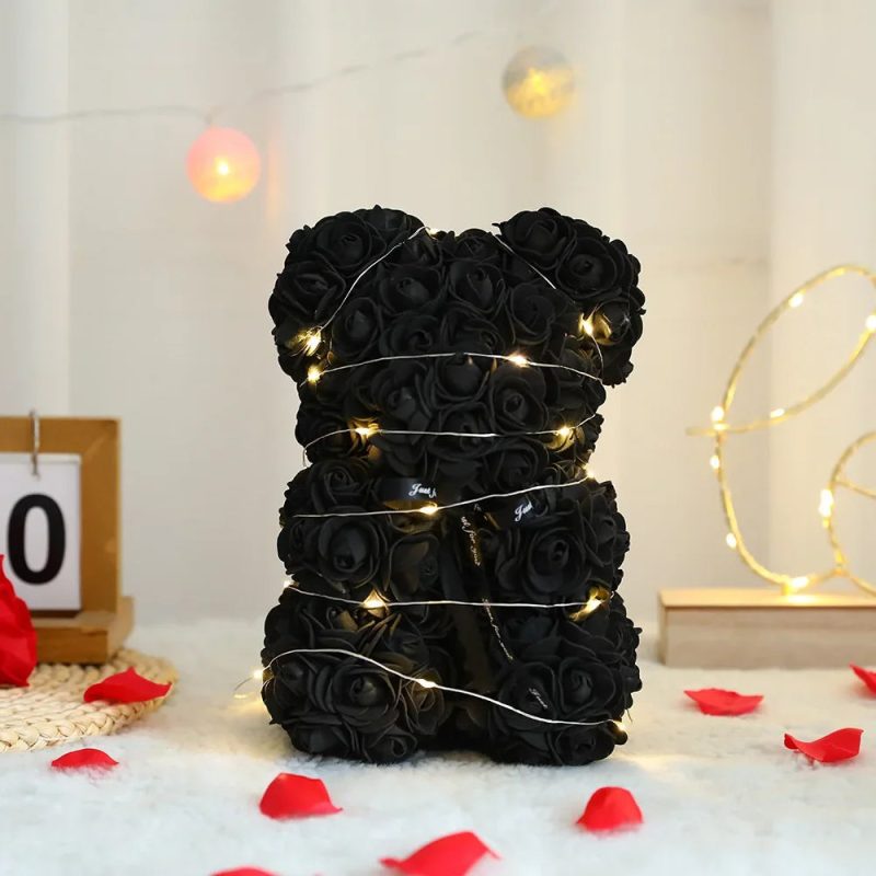 Artificial Teddy Rose Flower Bear with Box - Image 8