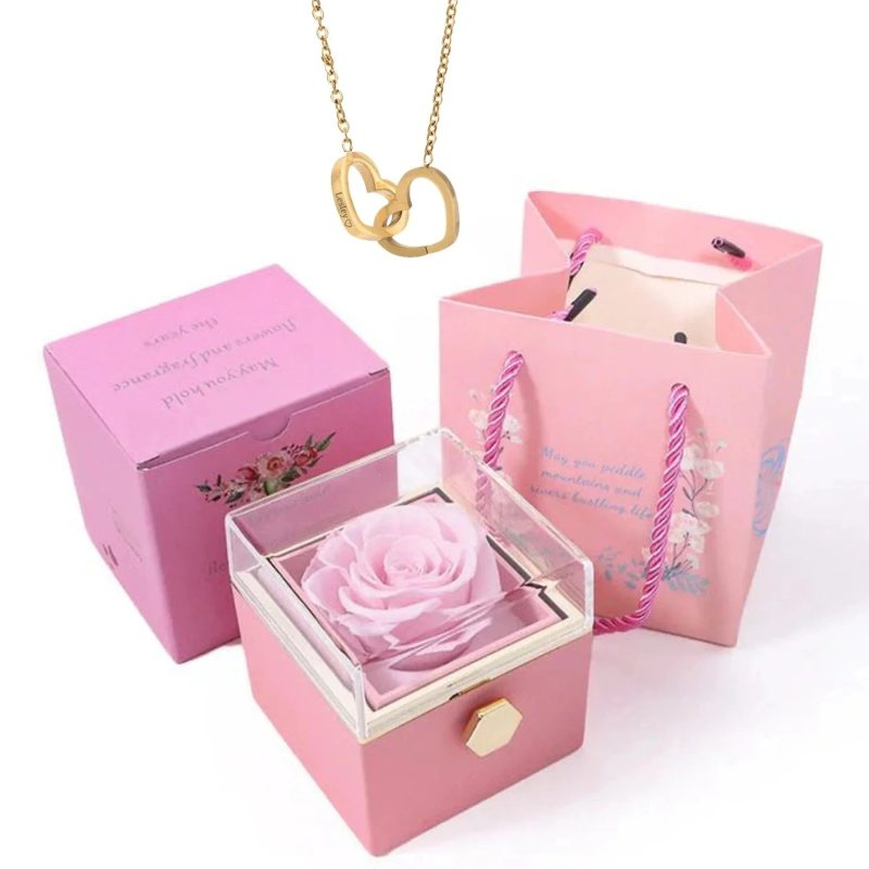 PolishedPlus™ Custom Heart Name Necklace + Rotating Rose Box - Image 8