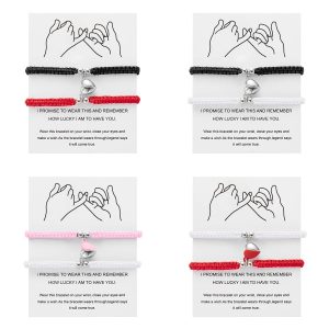 Romantic Heart Magnetic Attract Couple Bracelet Set