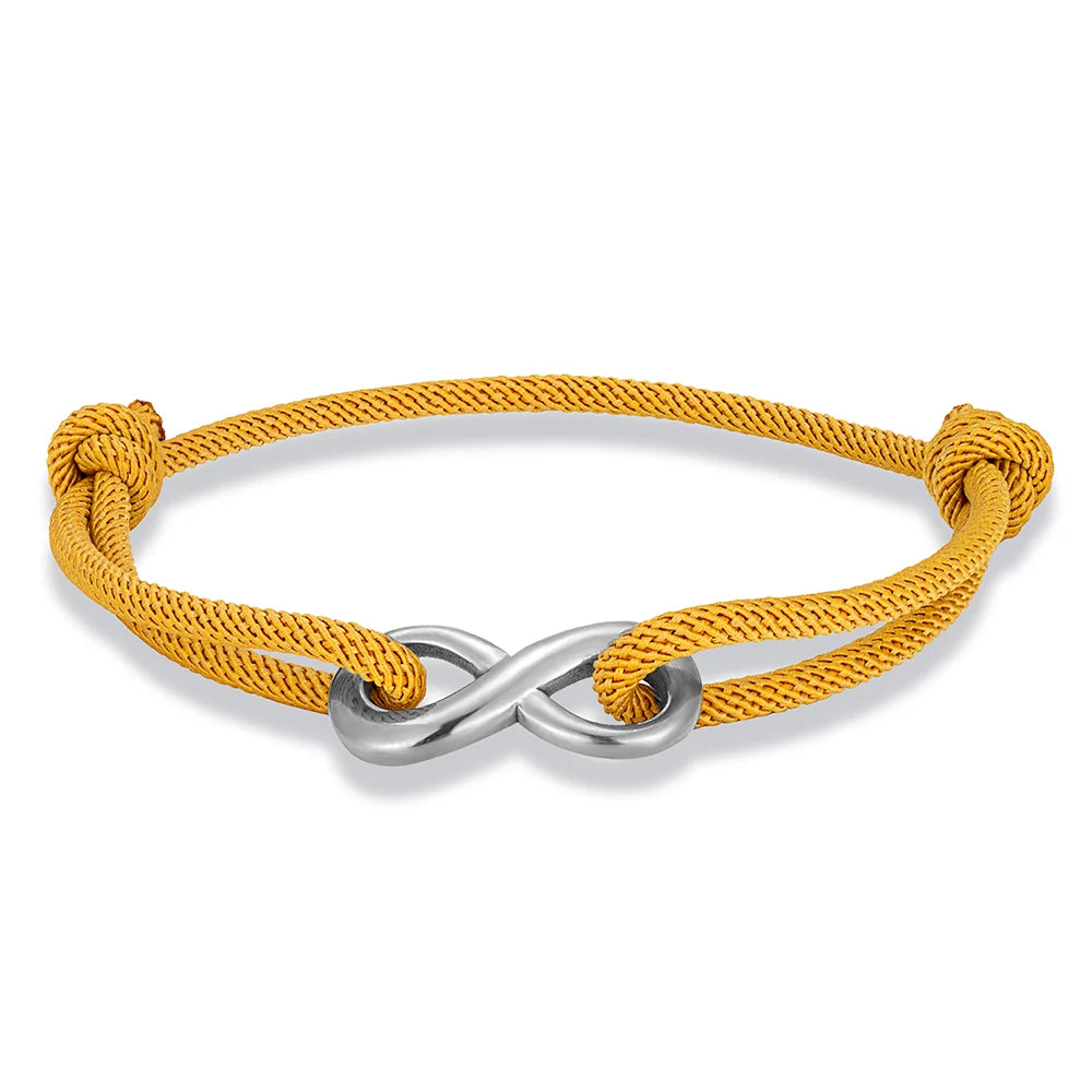 MKENDN Minimalist Infinity Bracelet – Stainless Steel Adjustable Rope Bracelet for Couples & Friends - Image 11