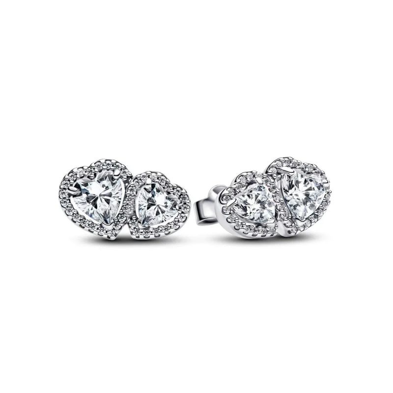 Luxury Original 925 Sterling Silver Chunky Hoop Earrings – Big Heart Circle Zircon Design - Image 25