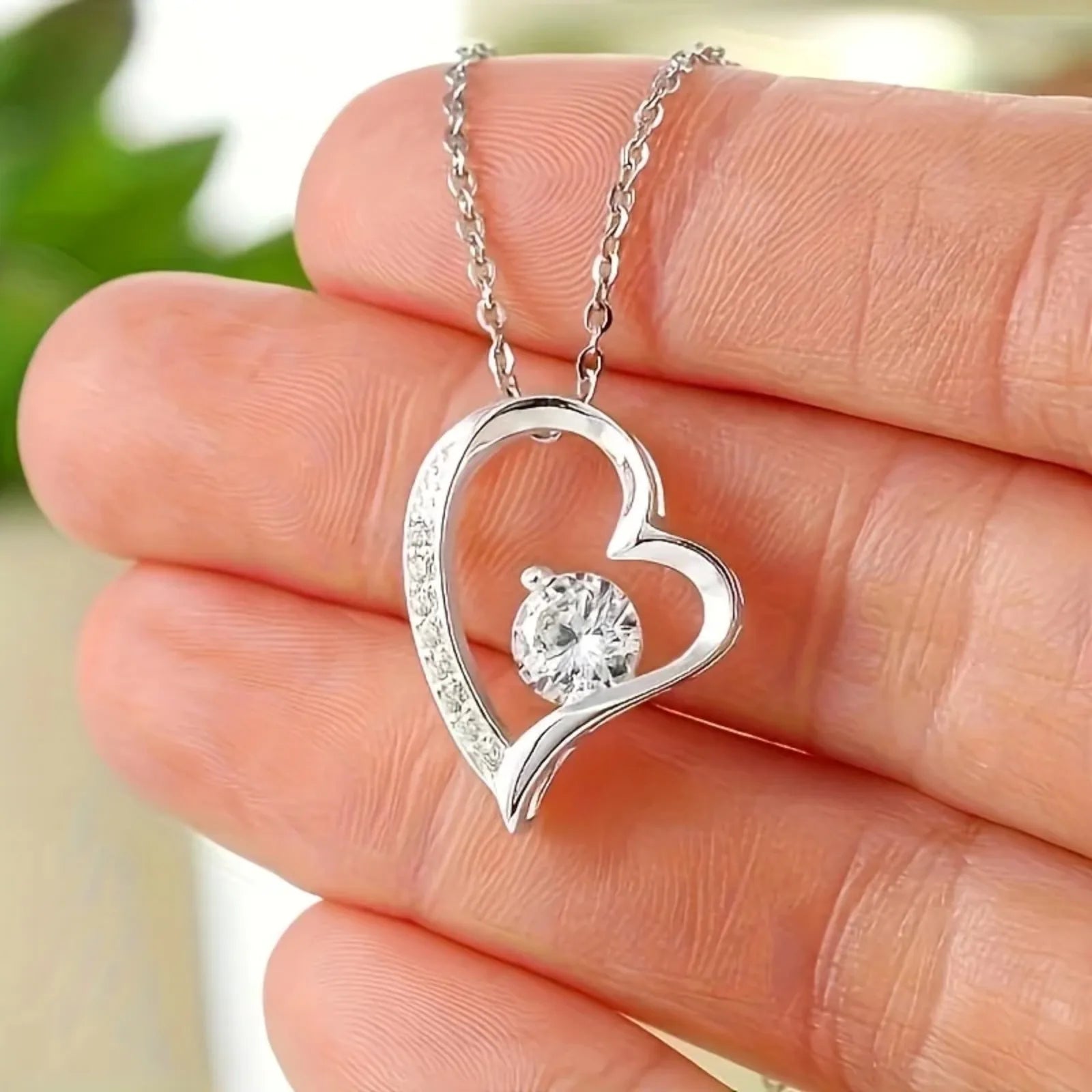 Elegant Copper Heart Pendant Necklace – Romantic Gift with Box & Blessing Card - Image 5