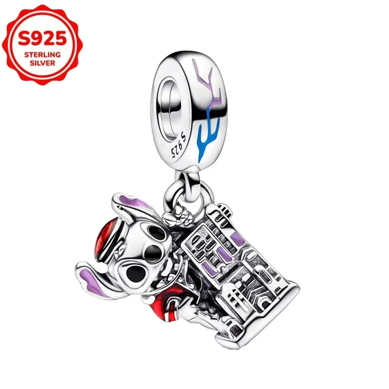 Disney 925 Sterling Silver Beads – Mickey, Stitch, Princess, Cinderella Charms for DIY Bracelets - Image 7