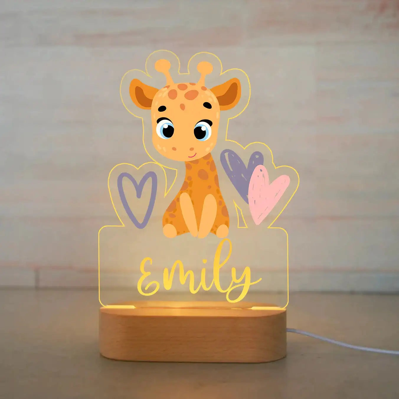Personalized Animal Night Light – Custom Name Acrylic Lamp for Kids & Baby Room Décor - Image 5