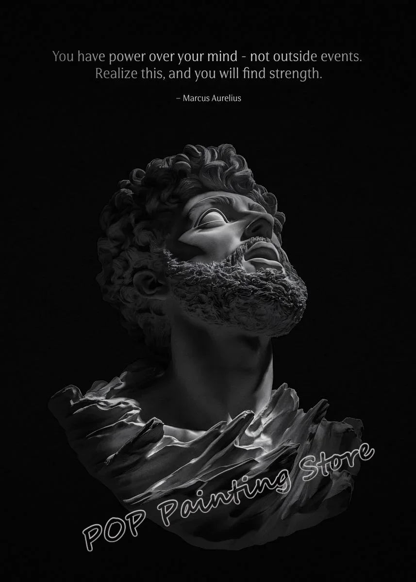 Stoic Wisdom Philosophical Quote Poster – Minimalist Greek Sculpture Canvas Wall Art - Image 20