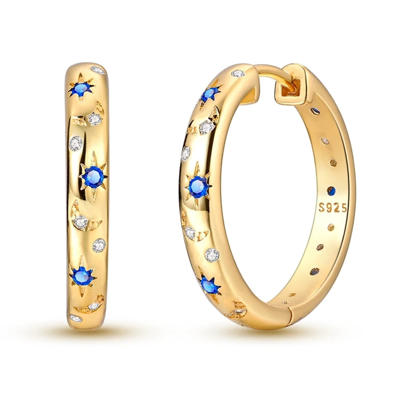 Original 925 Sterling Silver Colorful Hoop Earrings – Gold & Rose Gold for Women - Image 23