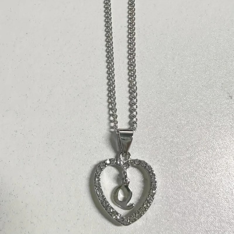Bohemian Style Heart-Shaped Letter Pendant Necklace - Image 14