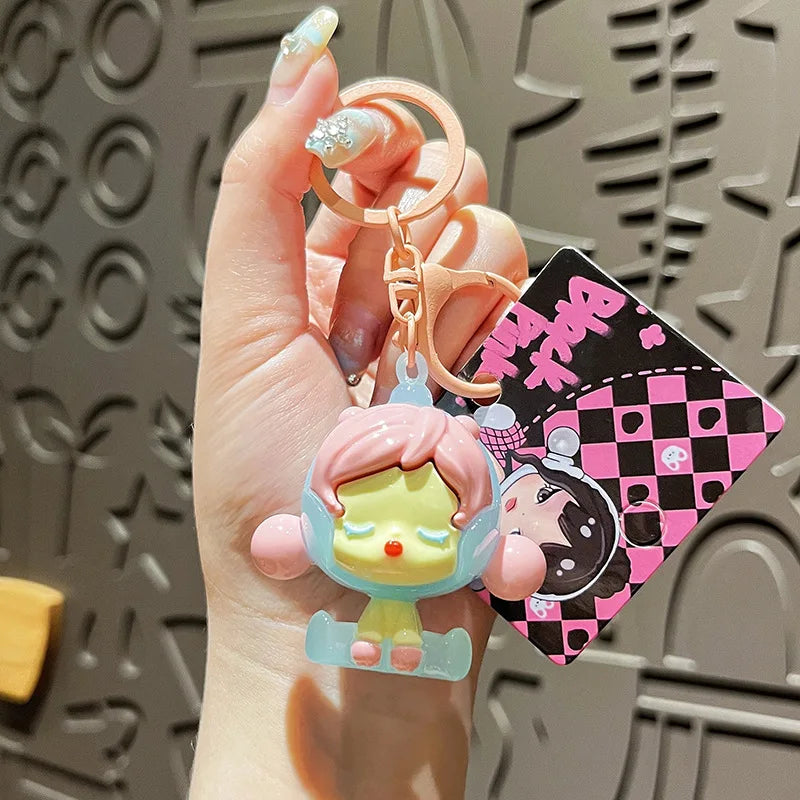 Creative UV Dream Bubble Girl Keychain – Cute Cartoon Pendant for Bags & Gifts - Image 5
