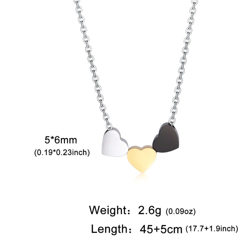 Cazador Kpop 3 Hearts Choker Necklace – Stainless Steel Minimalist Jewelry for Women & Girls - Image 10