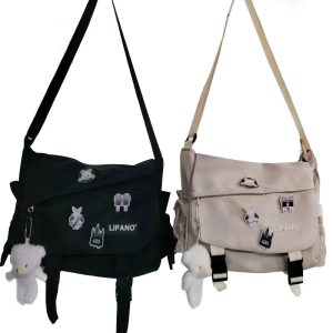 Men's Nylon Messenger Bag – Trendy Shoulder & Crossbody Bag for School or Daily Use