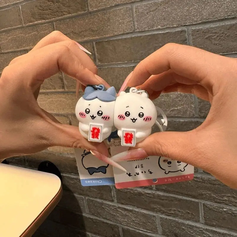 Chiikawa Hachiware Magnetic Keychain – Cute Kawaii Cartoon Pendant for Girls & Couples - Image 6