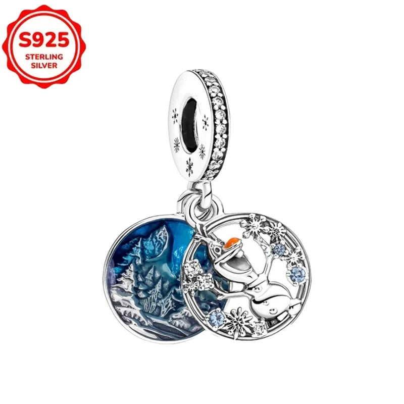 Disney 925 Sterling Silver Beads – Mickey, Stitch, Princess, Cinderella Charms for DIY Bracelets - Image 53