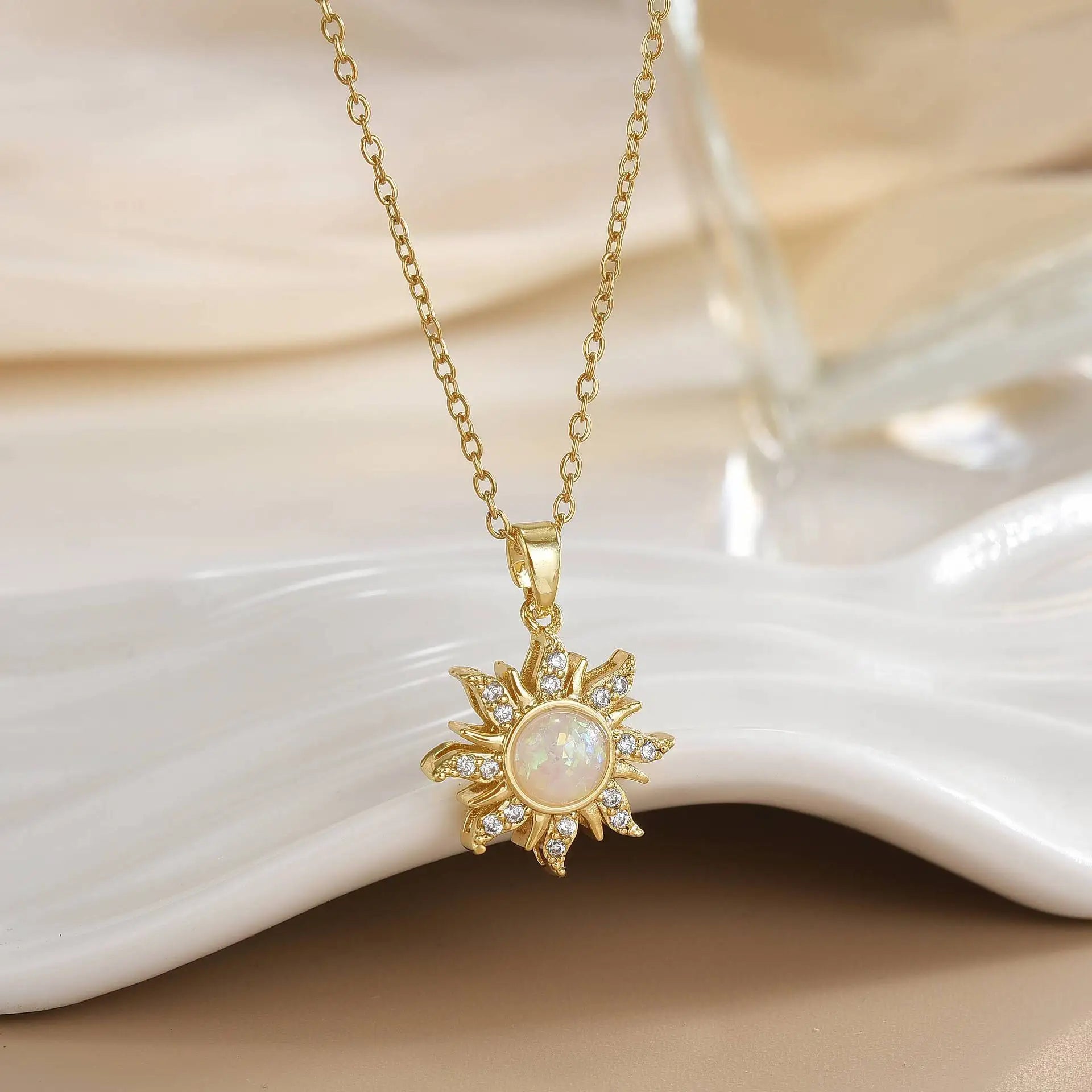 Rapunzel Sun Necklace – Gold-Plated Sun & Moon Pendant with Stainless Steel Chain - Image 5