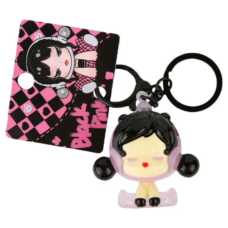 Creative UV Dream Bubble Girl Keychain – Cute Cartoon Pendant for Bags & Gifts - Image 3