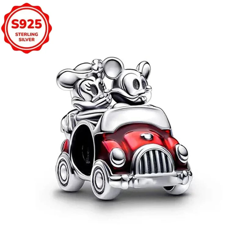 Disney 925 Sterling Silver Beads – Mickey, Stitch, Princess, Cinderella Charms for DIY Bracelets - Image 78