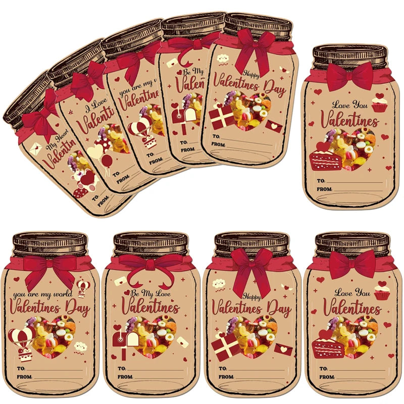 25pcs Valentine’s Day Greeting Cards – Romantic Handmade Postcards with 6 Designs - Image 4