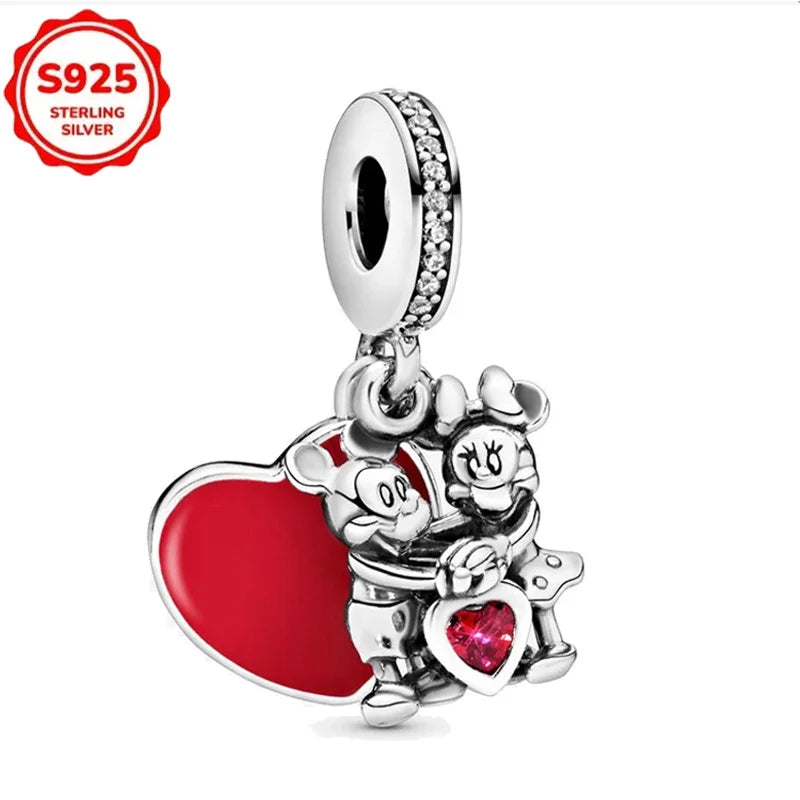 Disney 925 Sterling Silver Beads – Mickey, Stitch, Princess, Cinderella Charms for DIY Bracelets - Image 50