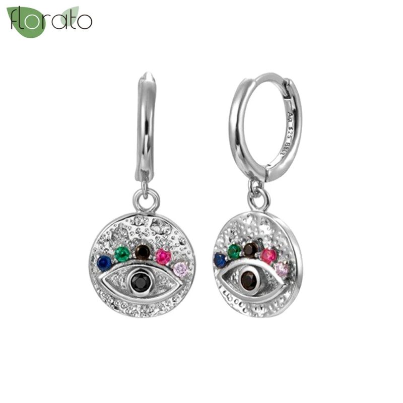 925 Sterling Silver Needle Vintage Gold Hoop Earrings – Evil Eye Pendant Jewelry for Women - Image 43