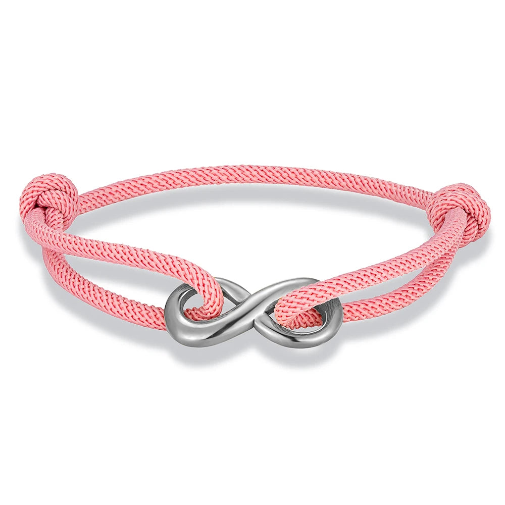 MKENDN Minimalist Infinity Bracelet – Stainless Steel Adjustable Rope Bracelet for Couples & Friends - Image 12