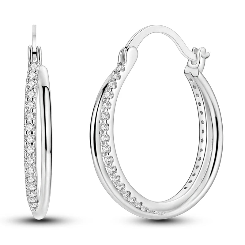 Original 925 Sterling Silver Colorful Hoop Earrings – Gold & Rose Gold for Women - Image 14