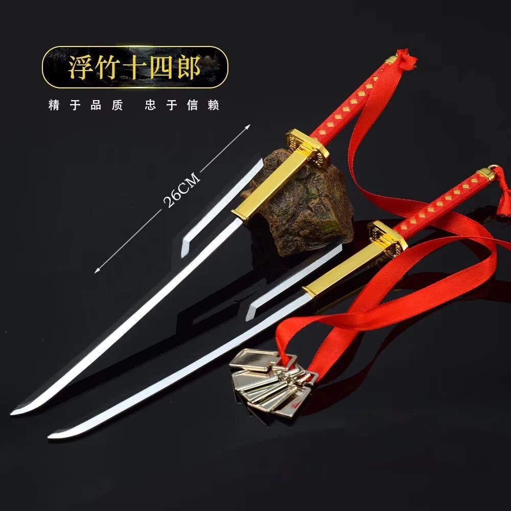 26cm Bleach Mini Sword Keychain – Kurosaki Ichigo Anime Collectible with Sheath & Metal Mask Pendant - Image 29