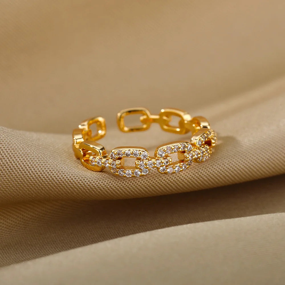 Classic Twist Chain Open Rings for Women - Image 4