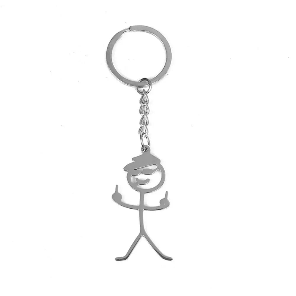 Unique Than Heart Stickman Couple Keychain – Fun & Creative Metal Keyring Gift - Image 4