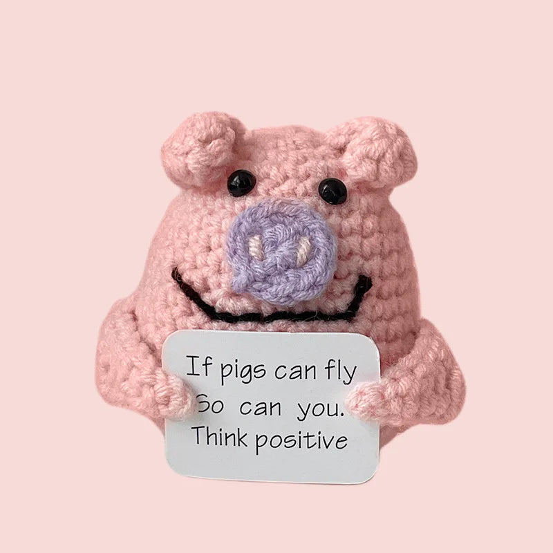 Funny Crochet Positive Energy Shark Doll with Card – Handmade Knitted Flower Bee Ornament - Image 14