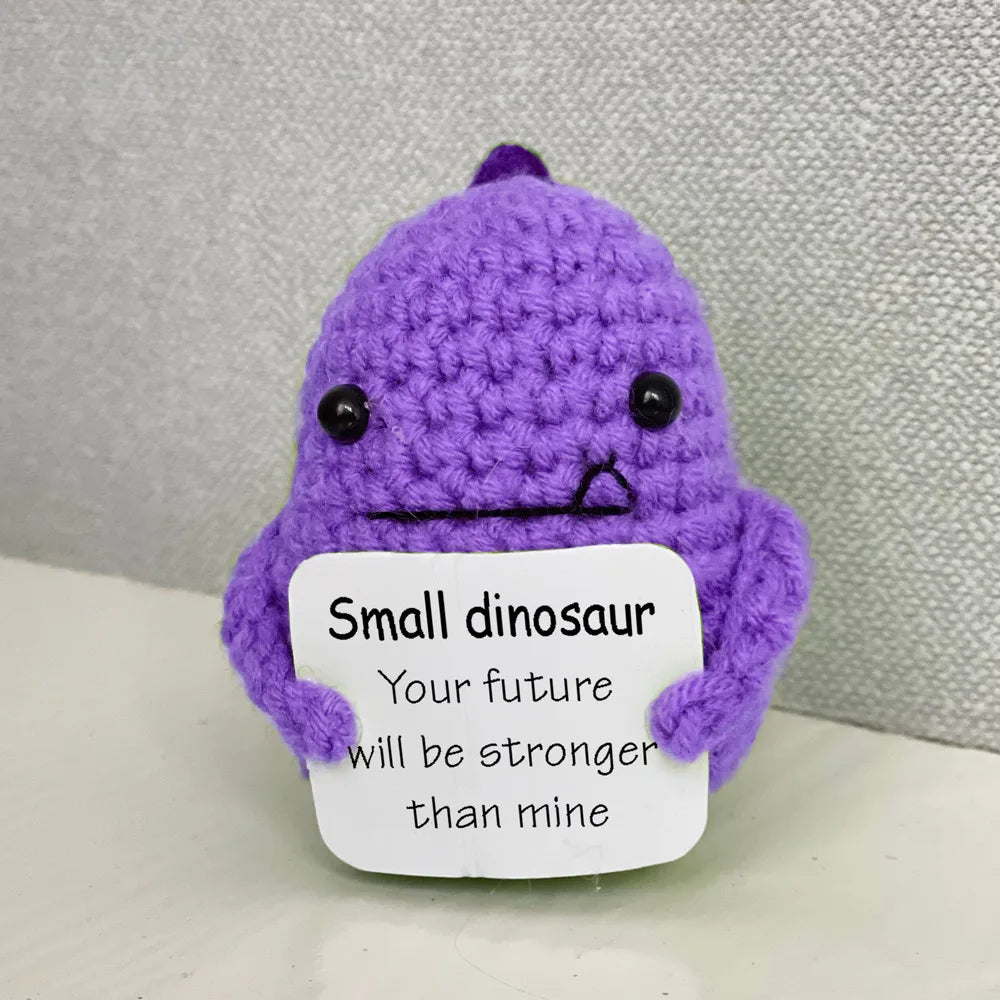 Funny Crochet Positive Energy Shark Doll with Card – Handmade Knitted Flower Bee Ornament - Image 19