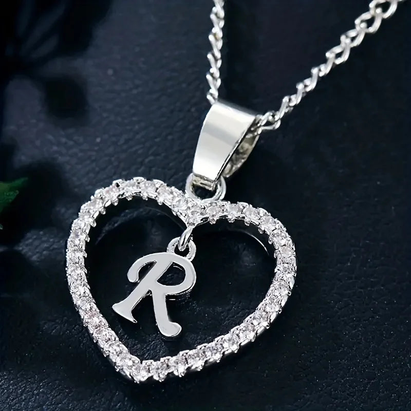 Bohemian Style Heart-Shaped Letter Pendant Necklace - Image 10