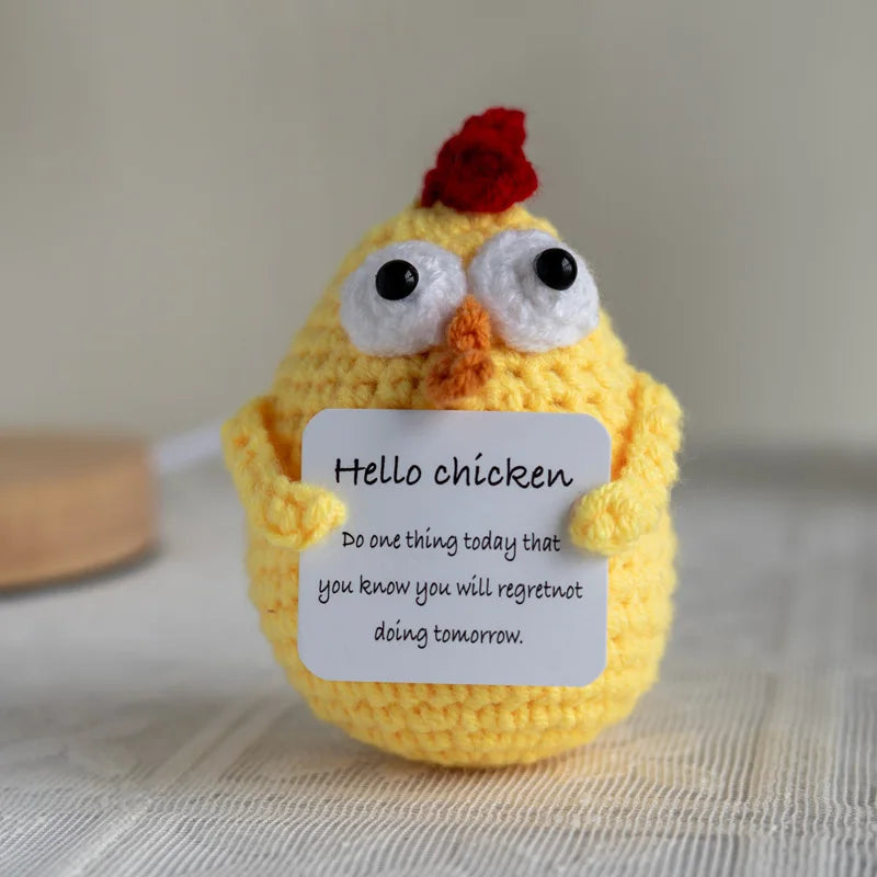Funny Crochet Positive Energy Shark Doll with Card – Handmade Knitted Flower Bee Ornament - Image 8