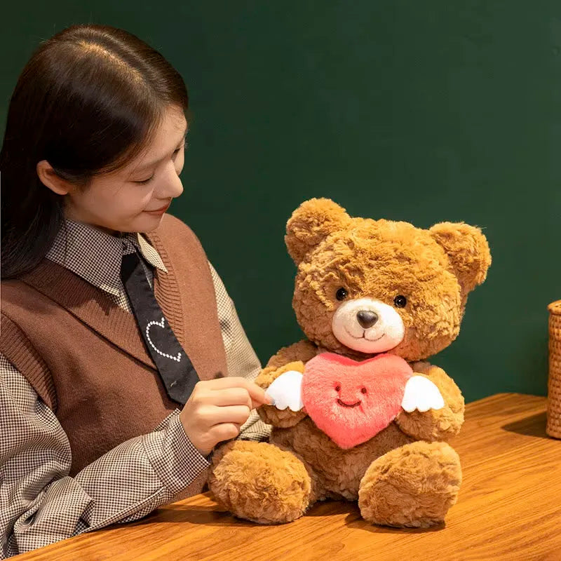 25cm Cute Angel Holding Heart Little Bear Plush Doll – Romantic Valentine’s Day Gift - Image 4