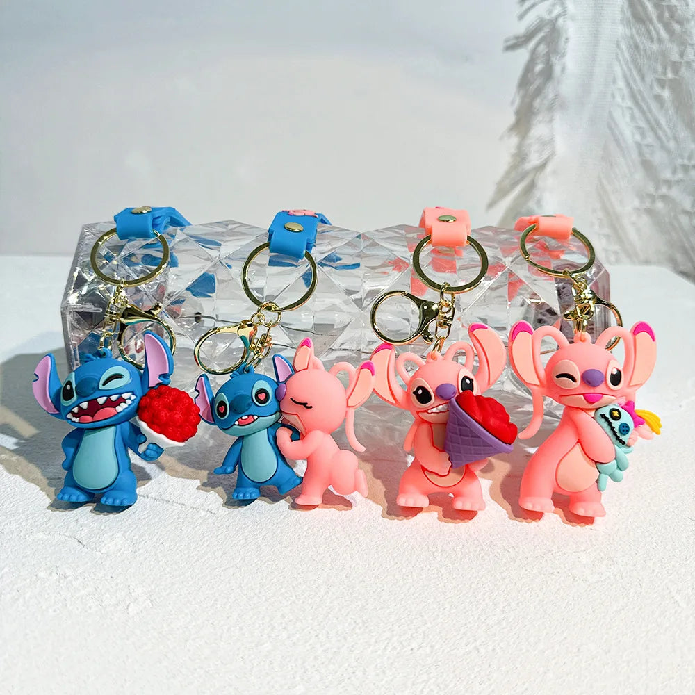 MINISO Romantic Stitch Earphone Bag Keychain – Cute Key Ring & Pendant Gift for Couples/Friends - Image 4